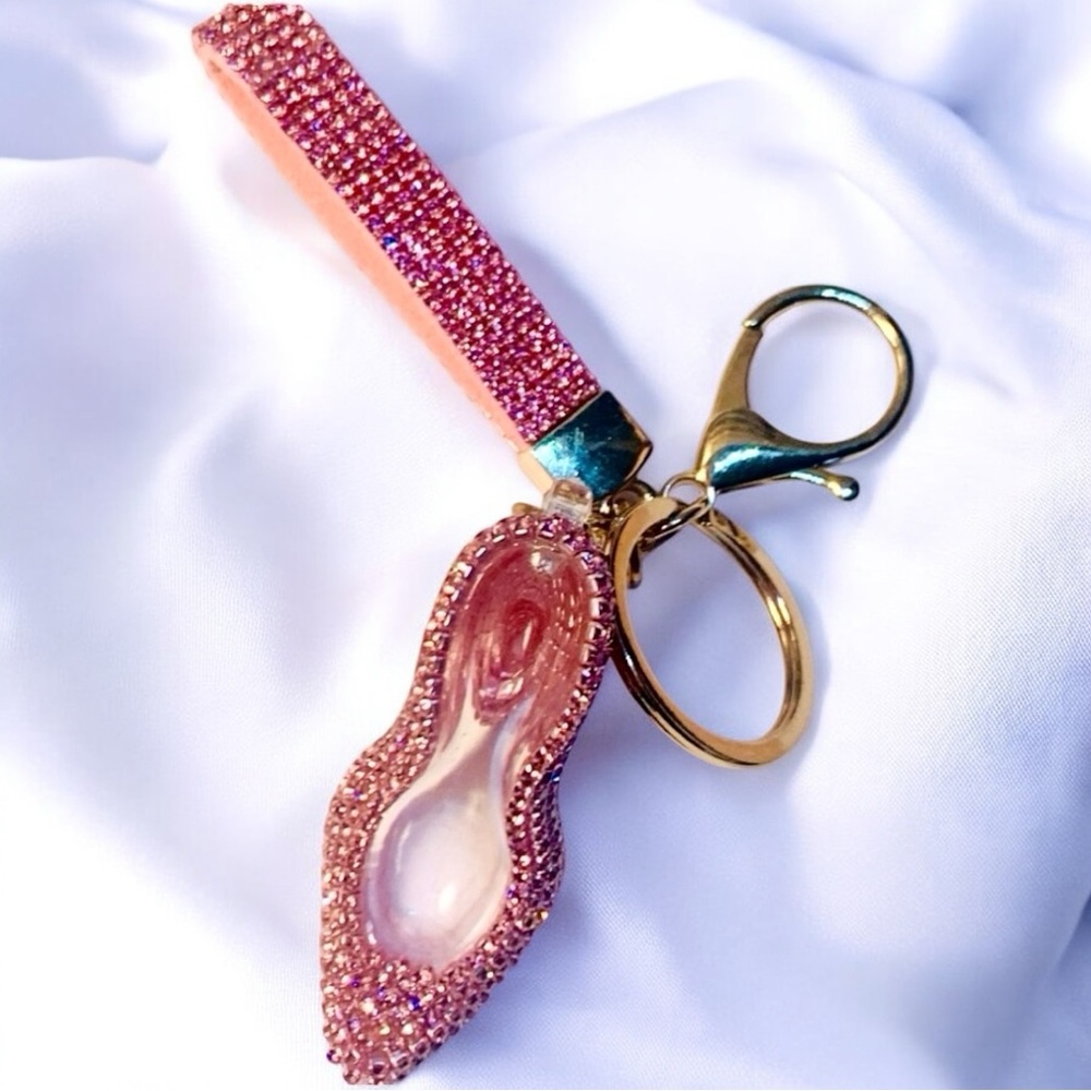 High Heel Fun Crystal & Acrylic Keychain Toggle Clasp Wrist Strap - Picture 2 of 5